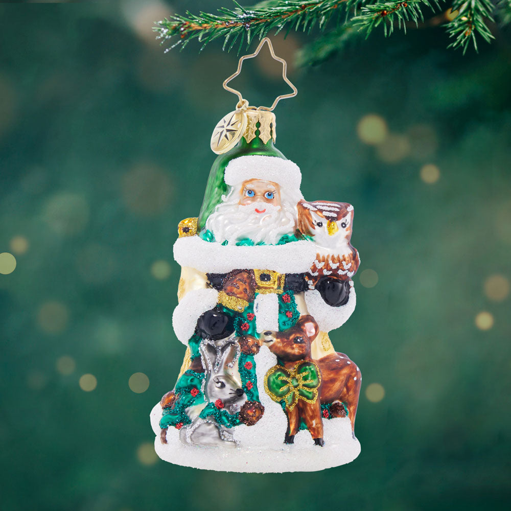 Front image - Woodland Friends Santa Gem - (Santa ornament)