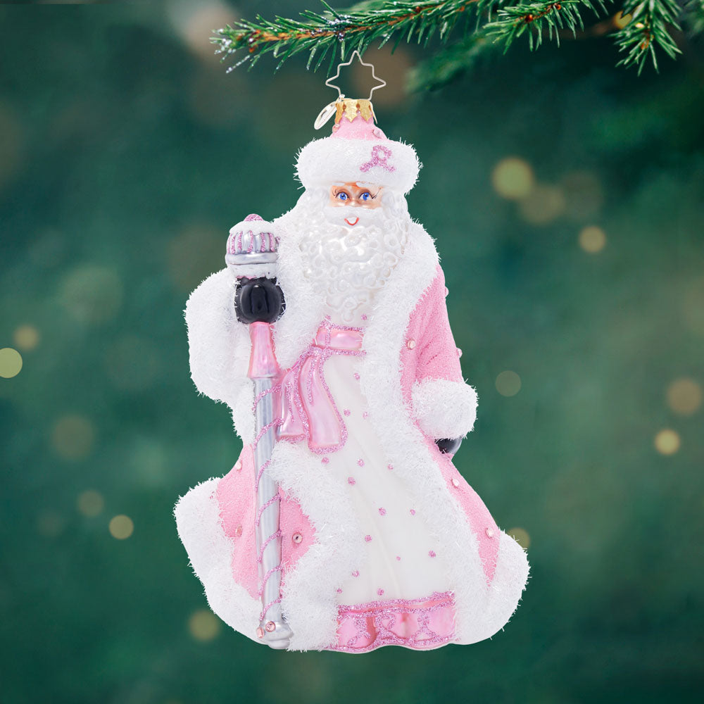 Front image - Santa's Pink Promise - (Santa ornament)