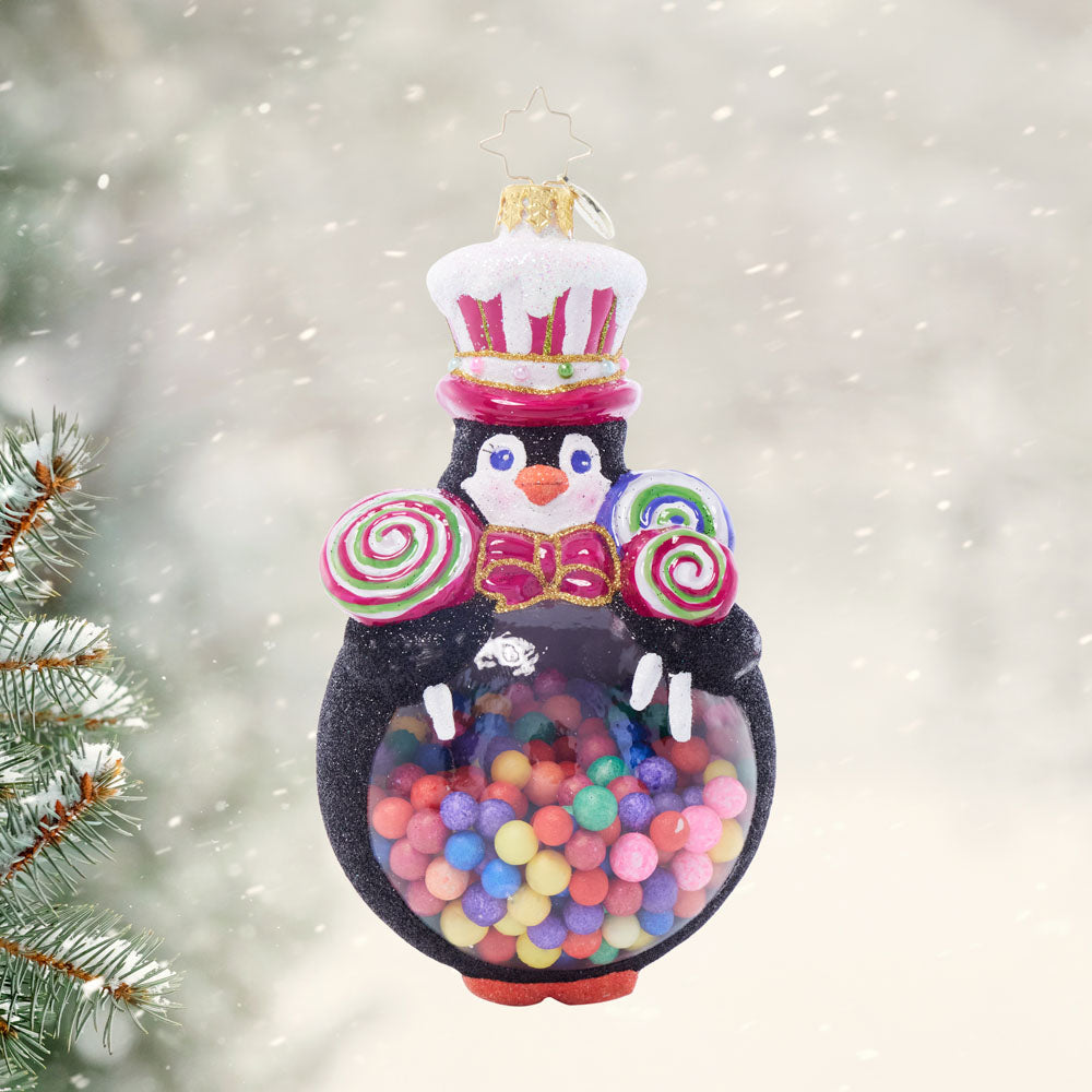 Front image - Bubbly Belly Penguin - (Penguin ornament)