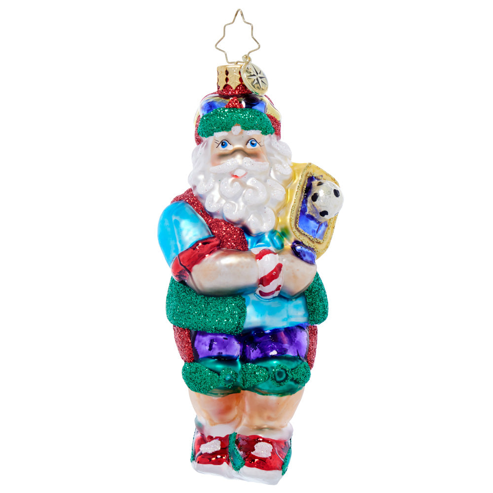 Front image - Pickleball Pro Santa - (Pickleball Santa ornament)