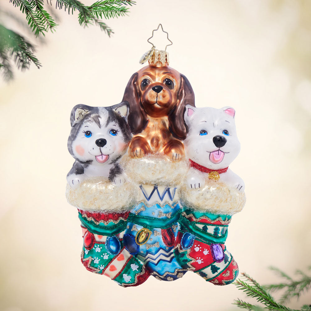 Front image - Puppy Presents - (Dog ornament)