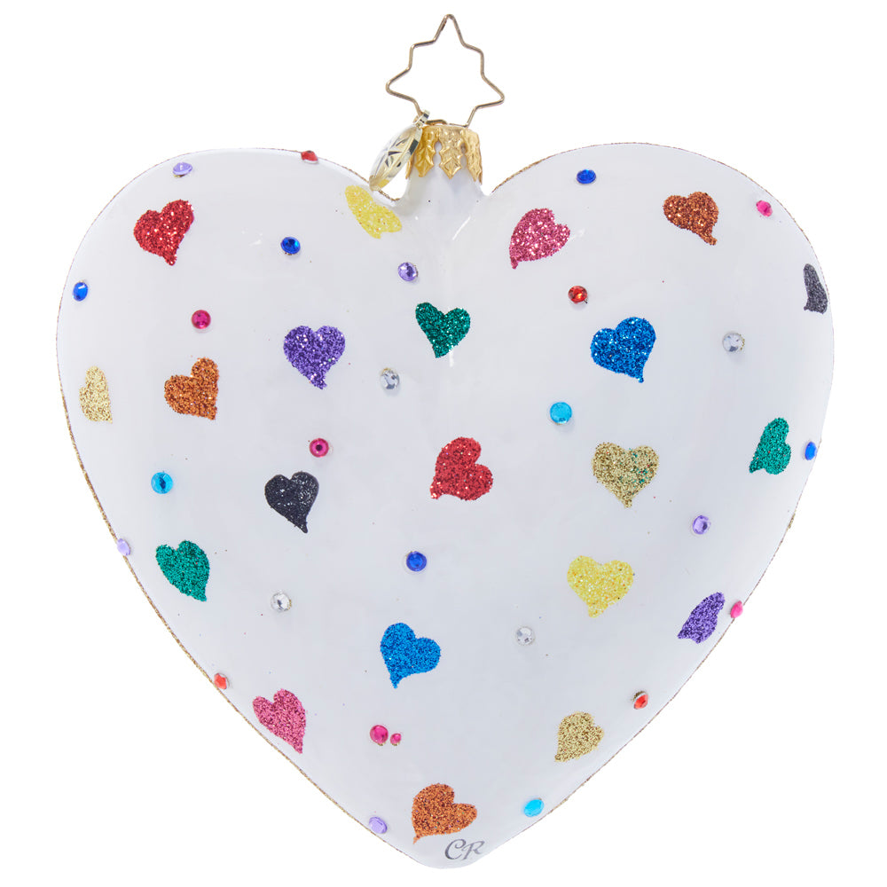 Back image - Equality in Every Heartbeat - (Rainbow heart ornament)