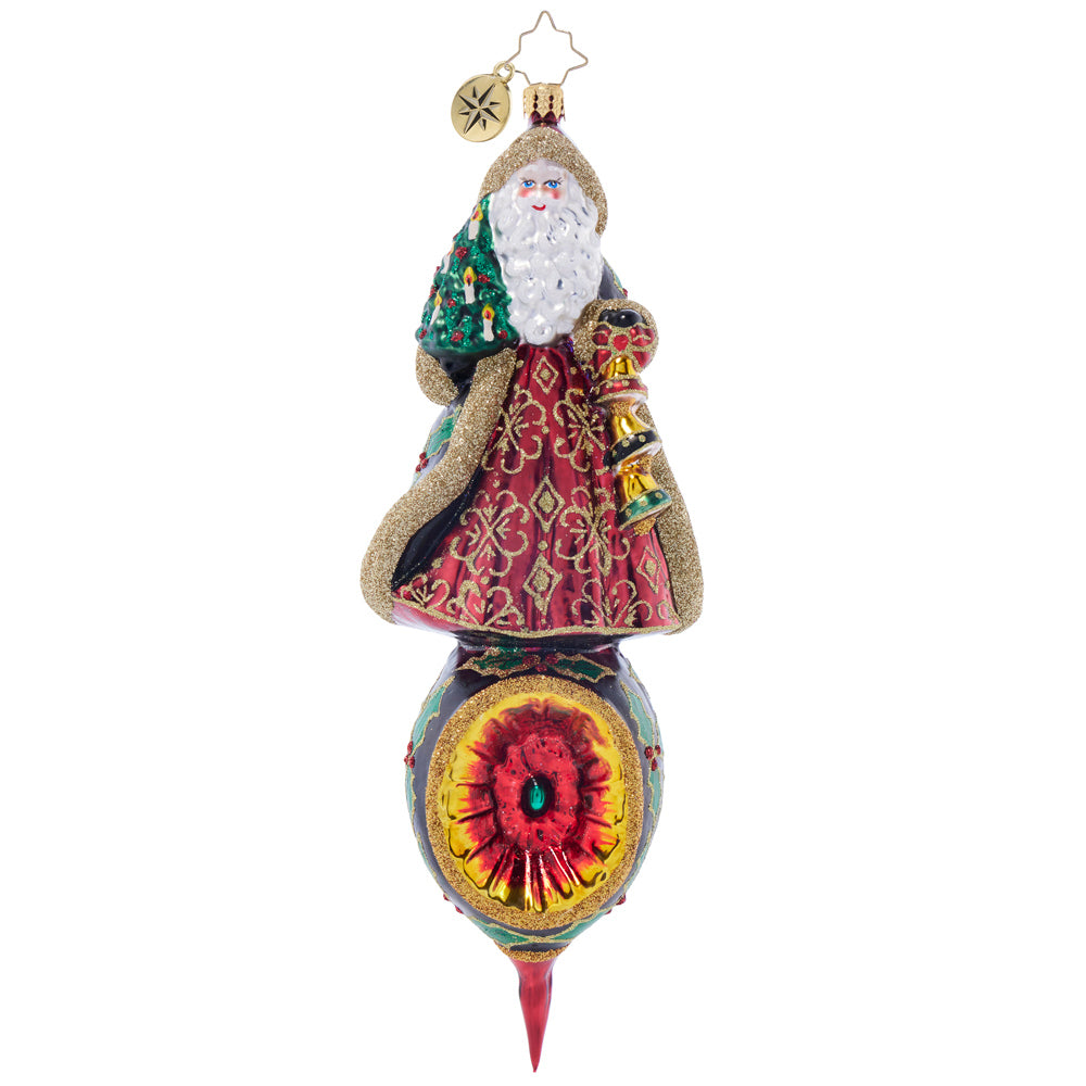 Front image - Santa's Holly Reflection - (Santa ornament)