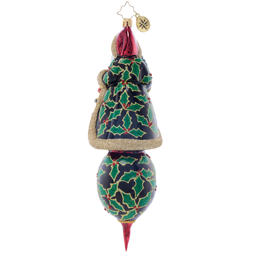 Back image - Santa's Holly Reflection - (Santa ornament)