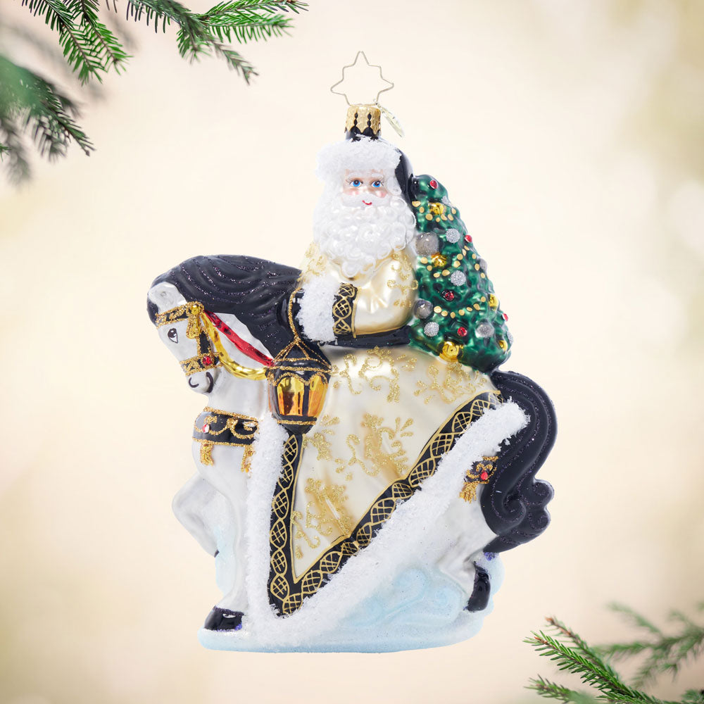 Front image - Golden Coat Calvary - (Santa on horse ornament)