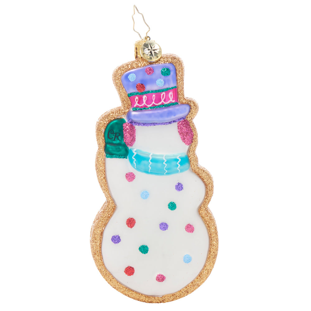 Back image - Snowy Sugar Cheer Cookie - (Snowman ornament)