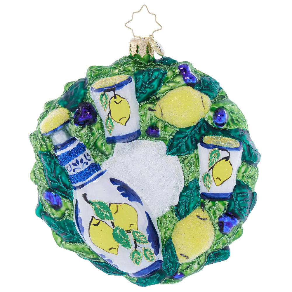 Front image - Limencello Cheers Wreath - (Wreath ornament)
