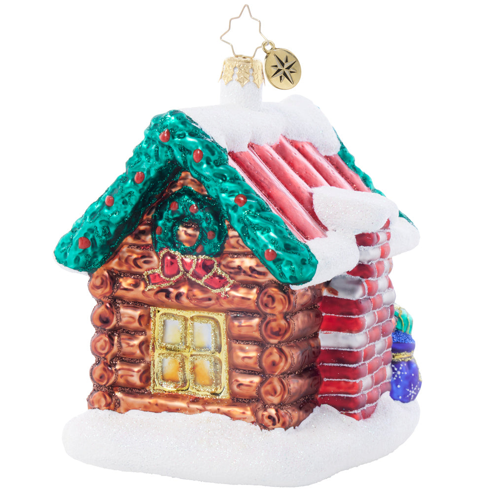 Back image - Hidden Woods Hideaway - (Log cabin ornament)