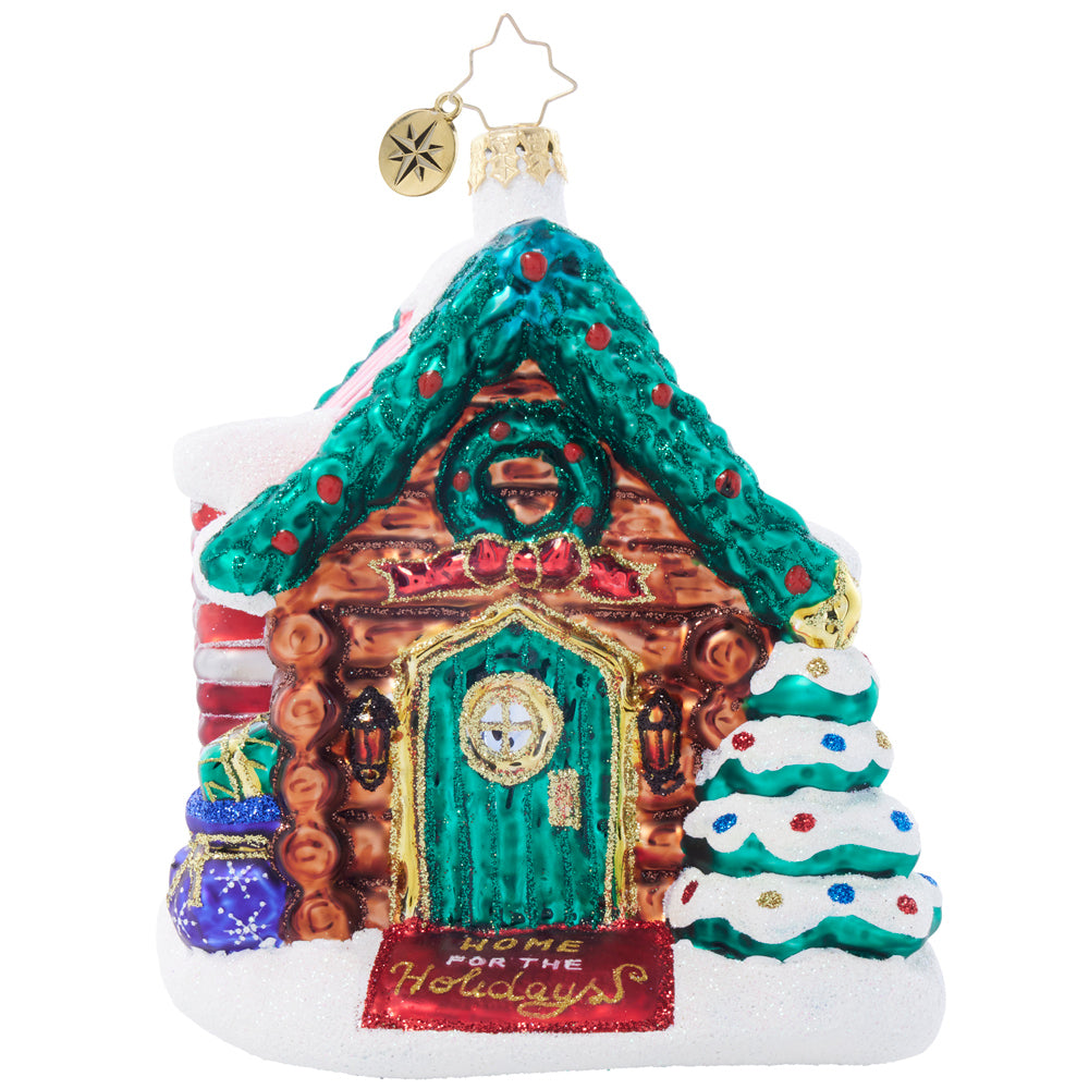 Front image - Hidden Woods Hideaway - (Log cabin ornament)