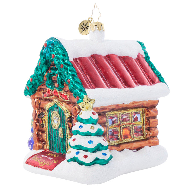 Side image - Hidden Woods Hideaway - (Log cabin ornament)