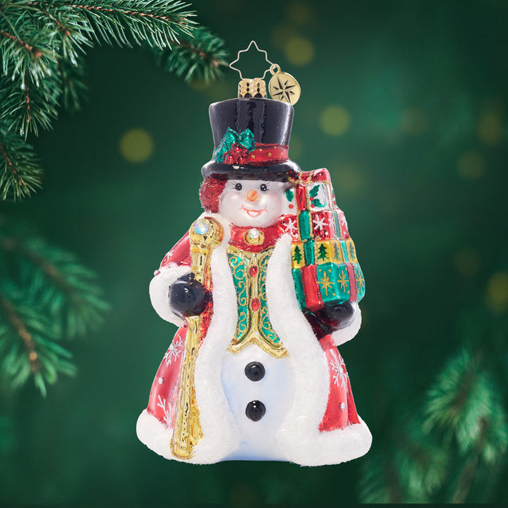 Front image - Gemstone Gentleman Snowman - (Snowman ornament)