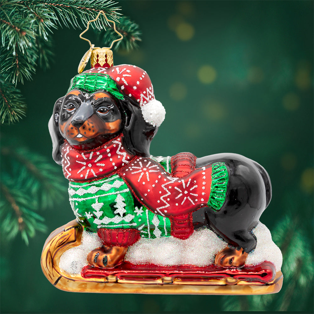 Front image - Dapper Dachshund - (Dog ornaments) 