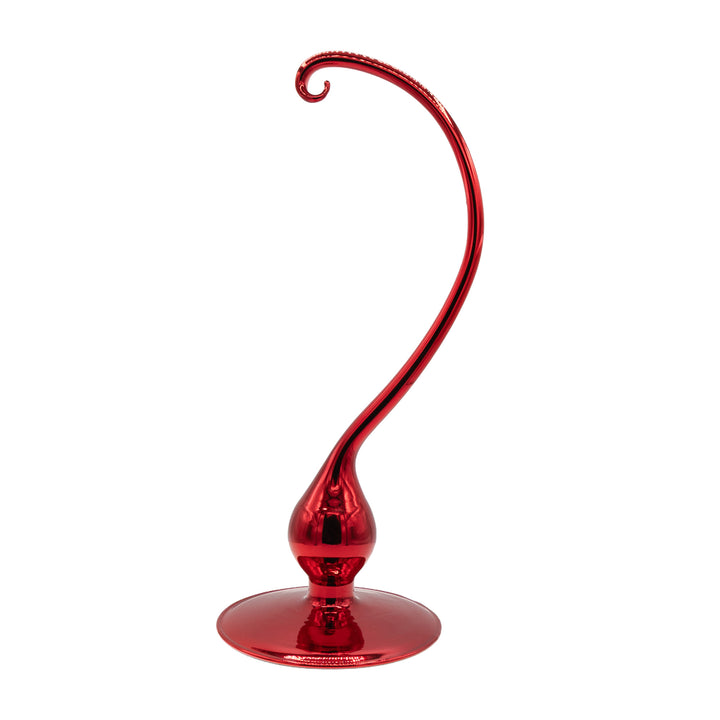 Large Glass Ornament Stand - Red