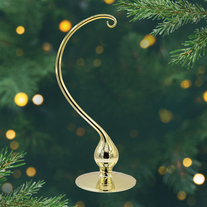 Large Glass Ornament Stand - Gold