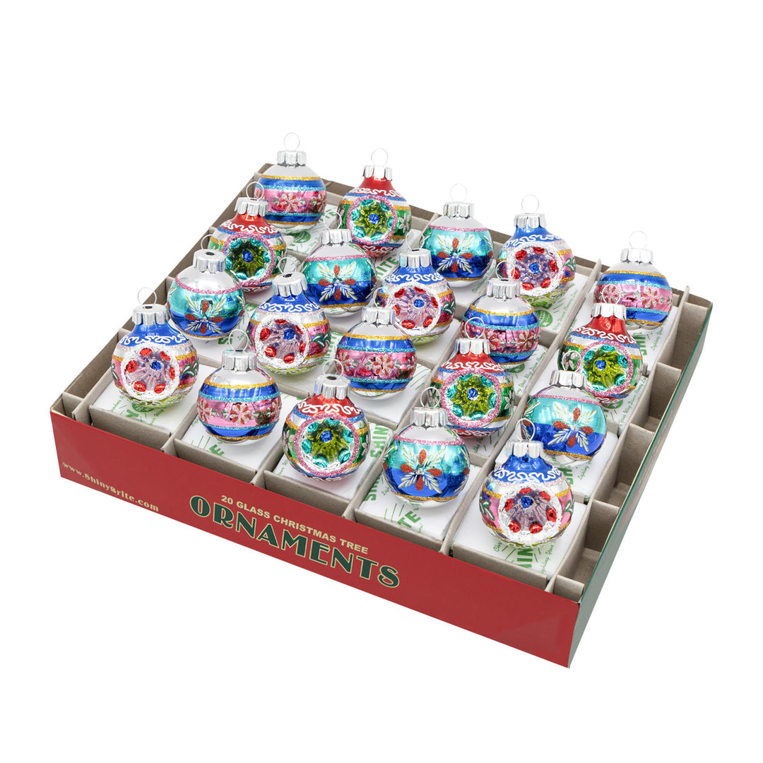 CHRISTMAS CONFETTI 20 COUNT 1.25" HALF REFLECTOR HALF ROUNDS