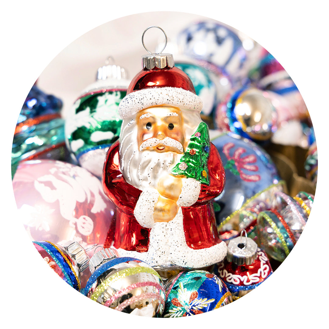 Christmas Confetti Shiny Brite ornaments 