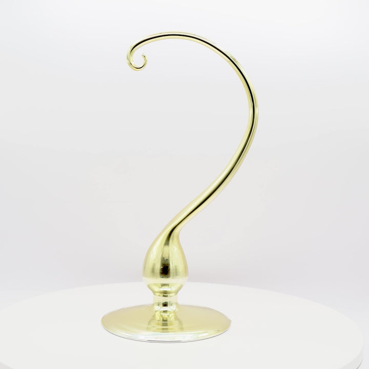 Large Glass Ornament Stand - Gold