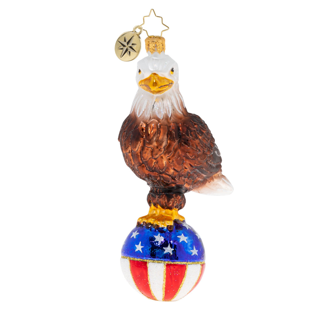 Front - Ornament Description - Stars & Stripes Bald Eagle: Like an eagle who soars from coast to coast, from sea to shining seaâ€”it's good to be an American, living wild and free.