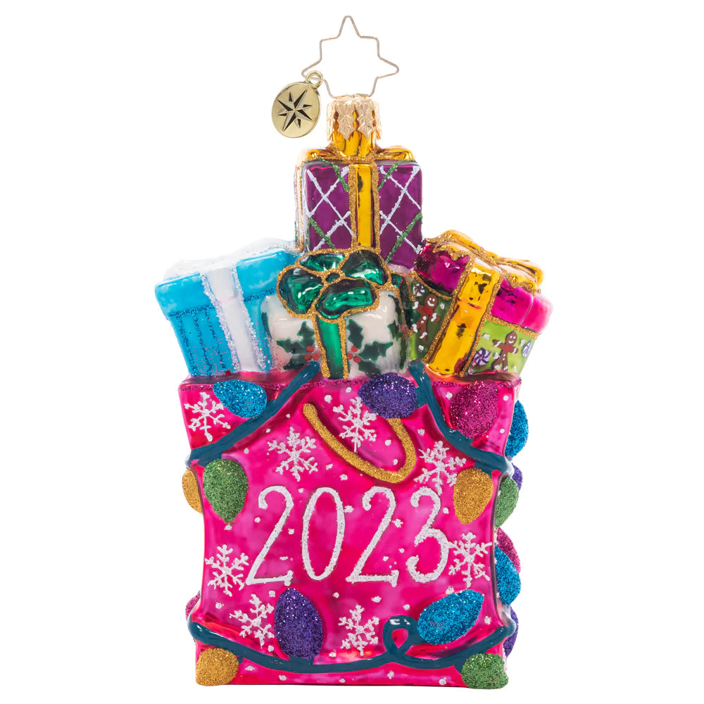 Front - Ornament Description - No Time Like The Present 2023: Commemorate an exciting year with a bountiful stack of brightly-hued gifts! This beautiful piece is sure to make a great keepsake.