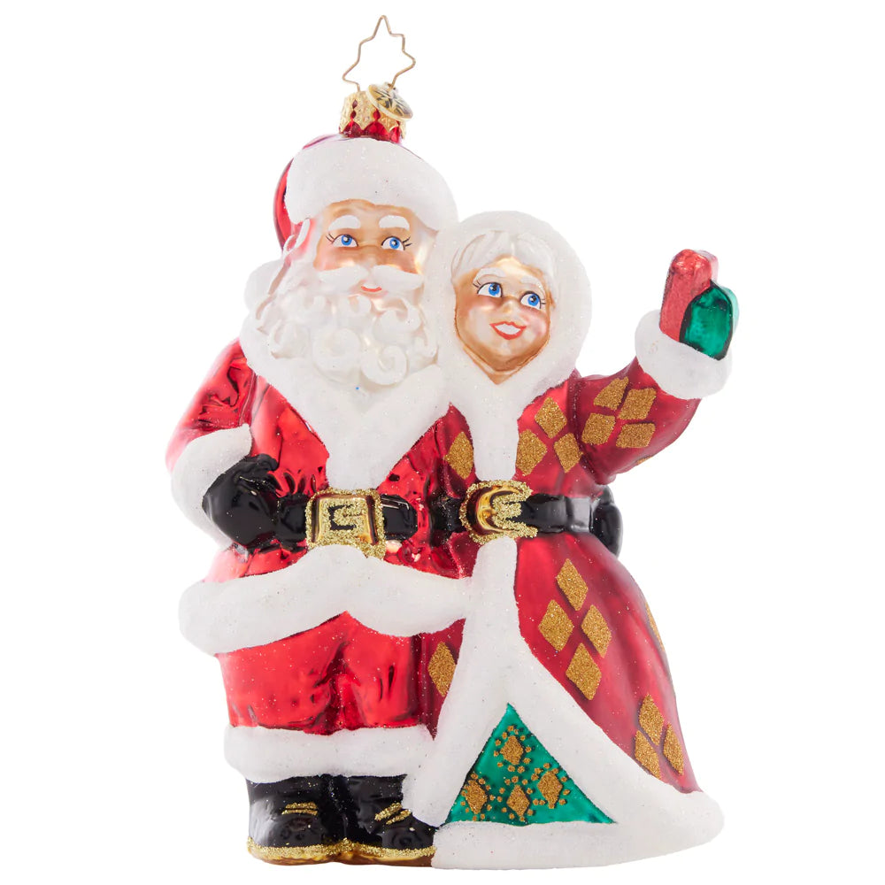 Front - Ornament Description - North Pole Selfie: Say cheese! The Clauses are charming as ever in their snowy selfie. It'll be the perfect picture for their Christmas card!