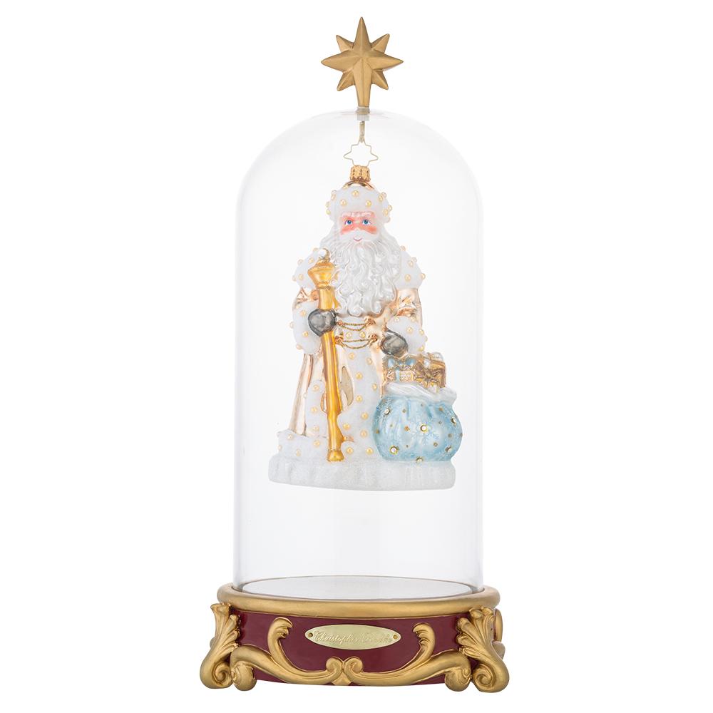 Ornament Domes, Stands & Clips - Description: Christopher Radko Ornament Dome - Large - Perfect for showcasing tall ornaments and keeping them free of dust, this elegant glass dome will draw the attention of your friends and family to your very favorite piece!