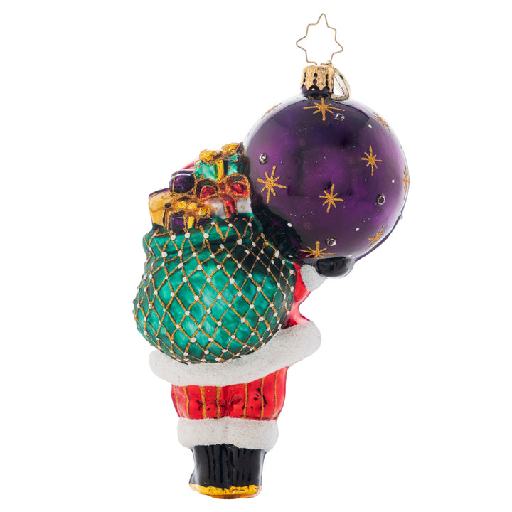 Back - Ornament Description - My Favorite Year: Season's greetings! Add your own personal greeting to this cheerful Santa ornament. Note: Please allow approximately one month (on top of shipping time) for our elves to personalize your ornament.